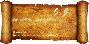Orbán Jordán névjegykártya